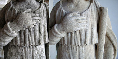 Reštaurovanie kamennej sochy sv. Vendelína z 19. stor.,  zo Záhorskej Vsi, 2008